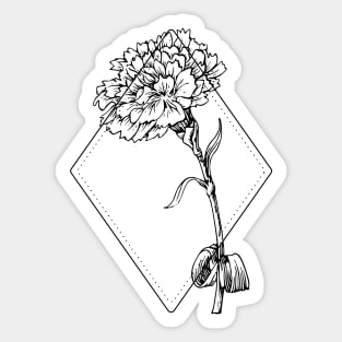 January Birth Flower Carnation Sticker